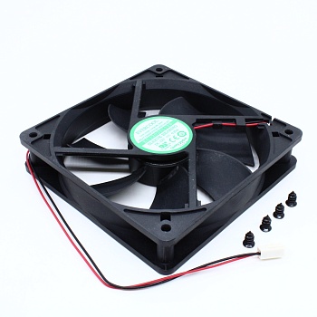 EC12025L12S - Вентилятор 12В, 120х120х25мм, 124.62 м3/час, 37.2dB, подшипник скольжения, 2000 об/мин