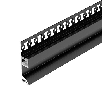 Профиль PLINTUS-FANTOM-L-2000 BLACK 041213 - Алюминиевый профиль-плинтус для светодиодных лент и линеек. Цвет - черный RAL9005 (порошковая окраска). Габаритные размеры (LхWхH): 2000x12,8x60 мм. Ширина площадки для ленты 9,2 мм. Аксессуары приобретаются от