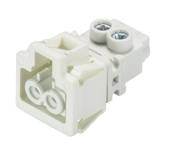 Разъем GST15i2 SB1R WS - Розеточный разъем в панель, 2 полюса, углубленный монтаж, винтовая фиксация, номинальное напряжение: 250V, номинальный ток: 16A, цвет корпуса: белый, цвет контактной вставки: белый, серия gesis GST15i2