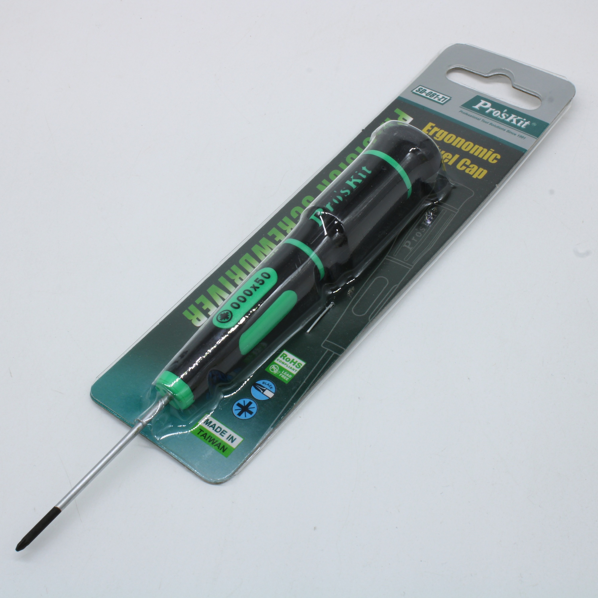 SD-081-Z1 - Прецизионная крестовая Z отвертка (PZ#000 х 50 мм) с вращающейся ручкой