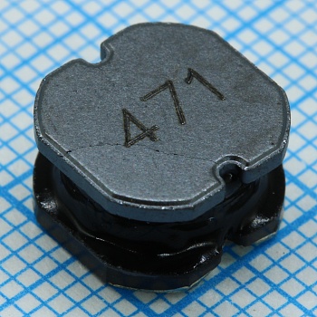 SRN1060-471M - Катушка индуктивности силовая проволочная полуэкранированная 470мкГн ±20% 100кГц 13Q-Фактор феррит 0.8A 0.95Ом по постоянному току лента на катушке