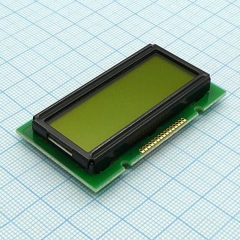 WH1202A-YYK-CT# - ЖКИ знакосинтезирующий 12 x 2, STN Желто-зеленый Позитивный/прозрачно-отражающий светодиодная подсветка желто-зеленая размер 55.7x32 мм, видимая область 46x14.5 мм, питание 5В, -20...70°C, контактные площадки снизу 15 выводов