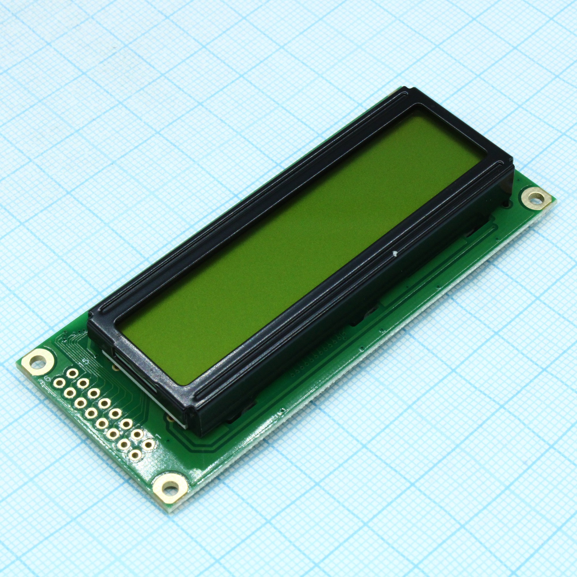 WH1602C-YYK-CTK# - ЖКИ знакосинтезирующий 16 x 2, STN Желто-зеленый Позитивный/прозрачно-отражающий светодиодная подсветка желто-зеленая размеры 85x36 мм, видимая область 66x16 мм, -20...70°C