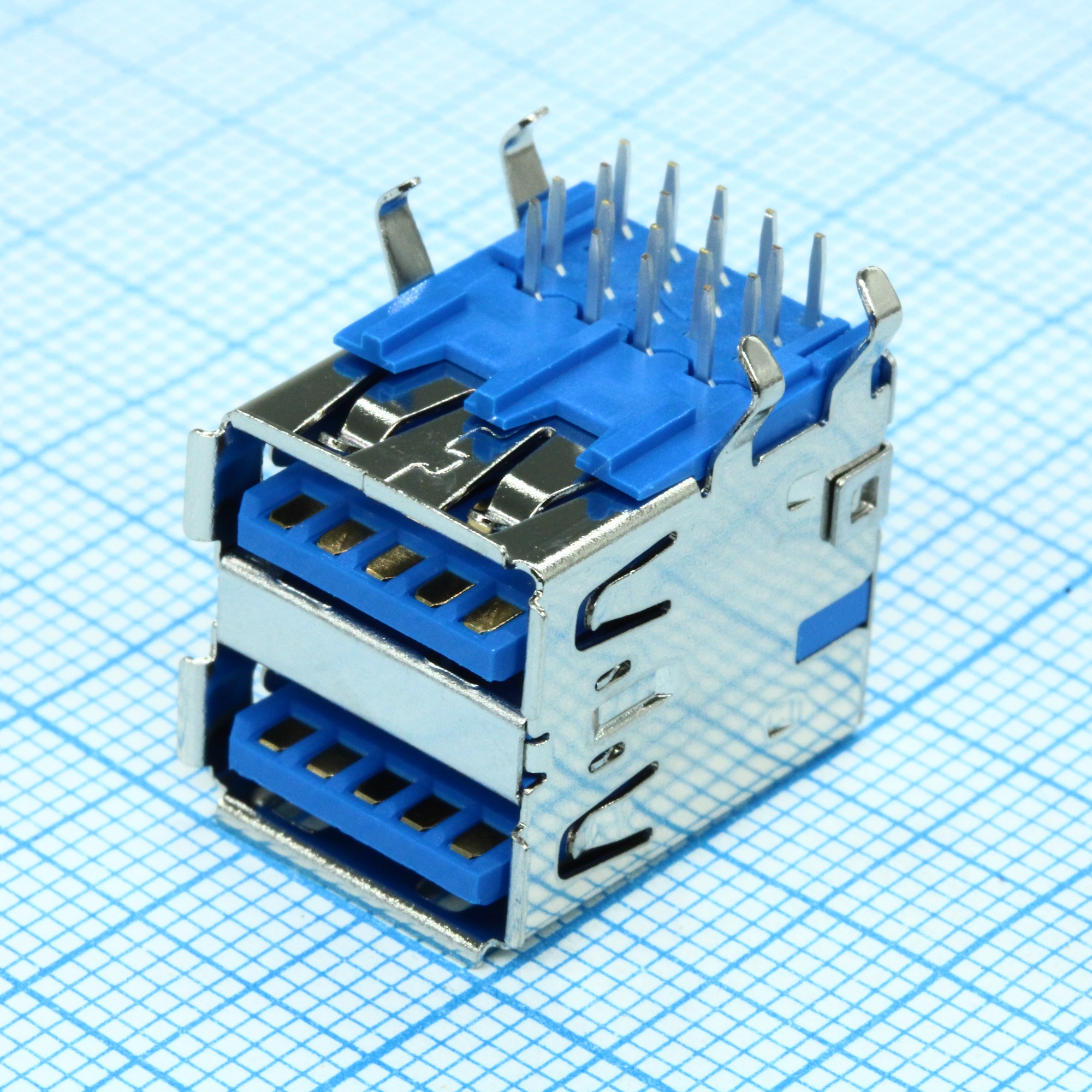 484060003 - Разъем USB тип A, USB 3.0, розетка, сдвоенная