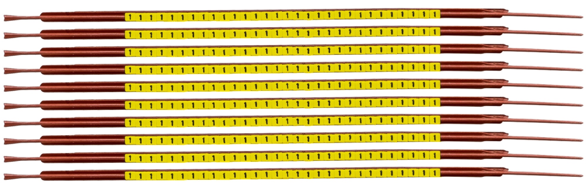 brd332951 - SCNG-03-1 клипсы жёлтые, 300шт/упак, для провода 1-1.3мм диаметра, легенда 1