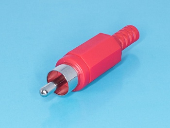 RPC-1-R - Разъем RCA-тюльпан, вилка на кабель, красный