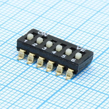 L-KLS7-KL-06-N-00 - DIP-переключатель 6 групп SMD монтаж шаг 2.54мм 0.025А 24В с выступающим движком