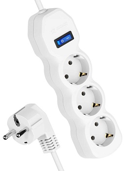 Удлинитель 3х5м с заземл. 10А IP20 ПВС 3х0.75 с выкл. YKsm5m-3g-Z-V(10A)P