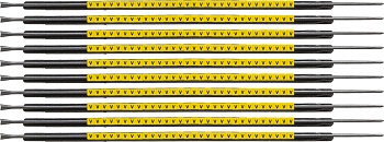 brd333081 - SCNG-05-V клипсы жёлтые, 300шт/упак, для провода 1,4-1,8мм диаметра, легенда V