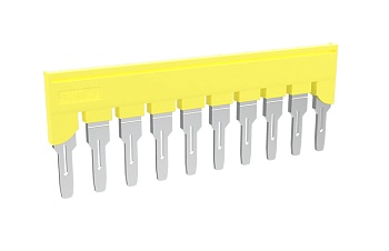 Соединительная перемычка TJA8.2-10 - Соединительная перемычка, втычная, изолированная, 10 полюсов, для серий клемм: TP/TU/TC, шириной 8,2 мм, цвет: желтый