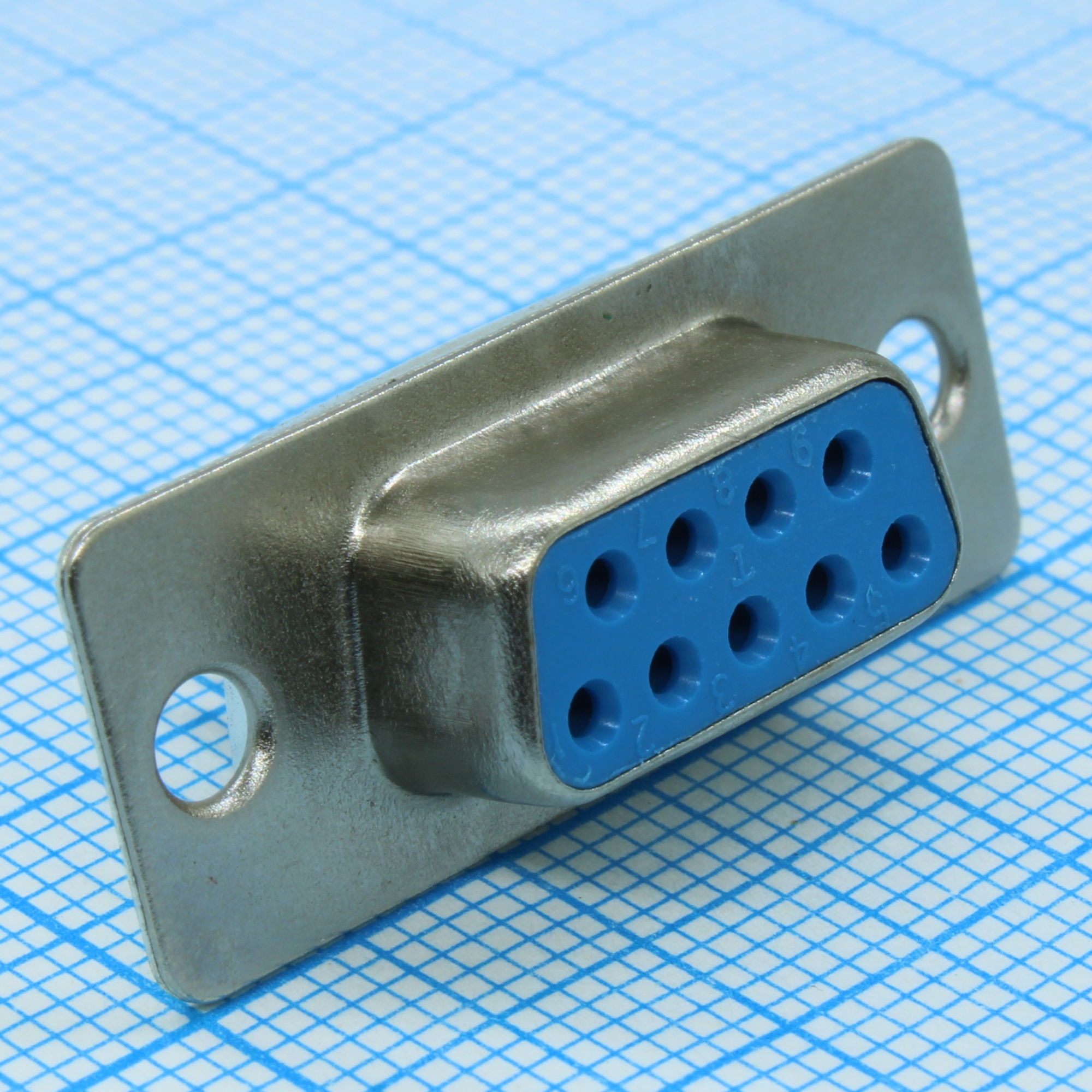 DS1034-09FUNSISS - Разъем D-Sub, розетка на плату 9 контактов вертикальный / синий