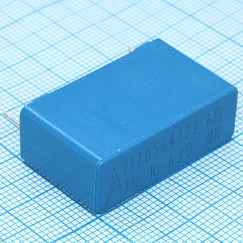 B32674D6105K - Конденсатор металлоплёночный полипропиленовый 1мкФ 630В ±10% (31.5х11х19мм) радиальный в пластиковом прямоугольном корпусе 27.5мм 0.0261Ом 105°С