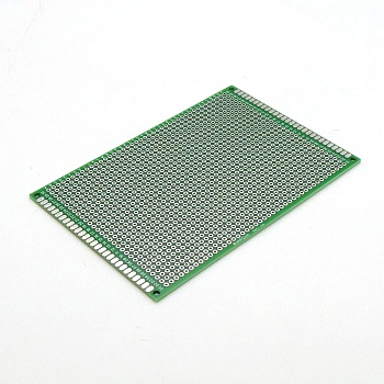 Плата макетная  80мм х 120мм - Двухсторонняя макетная плата с шагом между отверстий 2,54 мм