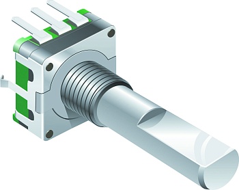 PEC11R-4020F-S0024 - Энкодер механический поворотный инкрементный плоский 0,97 унции дюйма прямой квадратурный цифровой прямоугольный