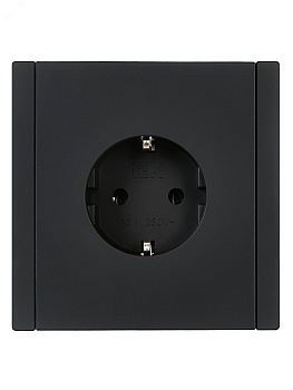 Розетка СП FORTE&PIANO FP116 16А с заземл. без защ. шторок винт. крепл. черн. IEK FP-R11-16-K02