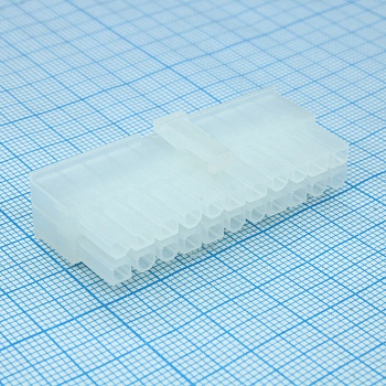 39012220 - Корпус разъема Гнездо 22 конт.(2х11) шаг 4.2мм  с захватом для монтажа кабеля серия Mini-Fit Jrї пакет