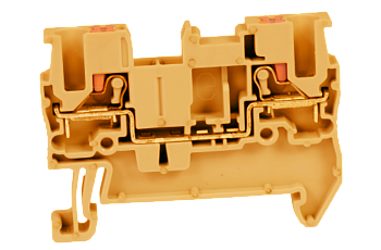 Проходная клемма UJ6-2.5(OG) - Проходная клемма, тип фиксации провода: push-in, номинальное сечение: 2,5 мм кв., 24A, 800V, ширина: 5,2 мм, цвет: оранжевый, тип монтажа: DIN 35