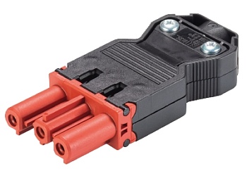 Разъем GST18I3S B1 ZR1  TR01 - Розеточный разъем на кабель диам. 6,5 - 10 мм, 3 полюса, винтовая фиксация, номинальное напряжение: 250V, номинальный ток: 20A, цвет: красный, серия gesis GST18i3