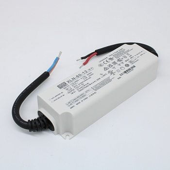 XLN-60-12 - AC-DC LED-драйвер, CV, 60Вт, вход 100…305В AC, 47…63Гц, выход 12В/5А, изоляция 3750В AC, IP67, 141.5х49х32мм, -25…+90°С