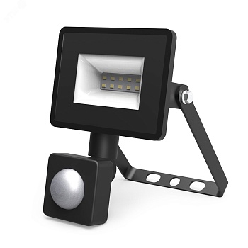 Прожектор светодиодный Elementary 10Вт 6500К IP65 850лм 175-265В ДО с датчиком движения черн. 628511310