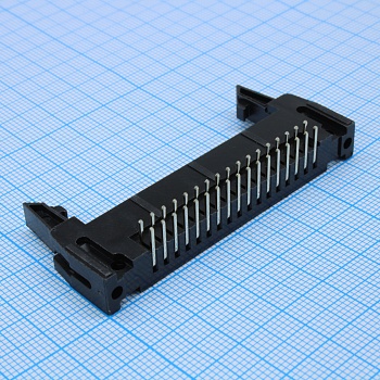 DS1011-34RBSiB7-B - Вилка на плату, угловой монтаж 34pin(2х17), шаг 2.54мм