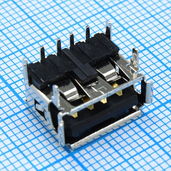 DS1095-06-BNR0 - Разъем USB 2.0  type A (розетка) угловой на плату (TНT)