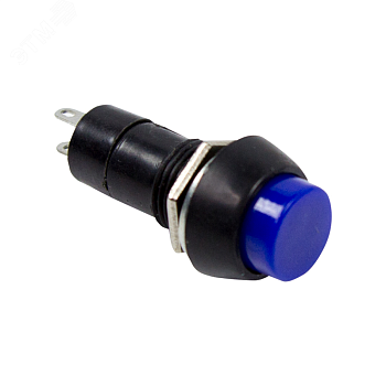PBS-11B синий - Кнопка без фиксации 1А 250В OFF-(ON) круглая М12
