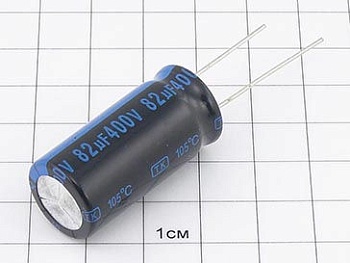 Конденсатор 82мкФ 400В 16x35 105°C