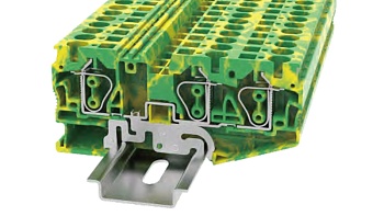 Заземляющая клемма STB6-TW-PE-01P-1C - Заземляющая клемма 3 точки подключения, тип фиксации провода: пружинный, номинальное сечение: 6 мм кв., ширина: 8,2 мм, цвет: желто-зеленый, втычная перемычка, тип монтажа: DIN35