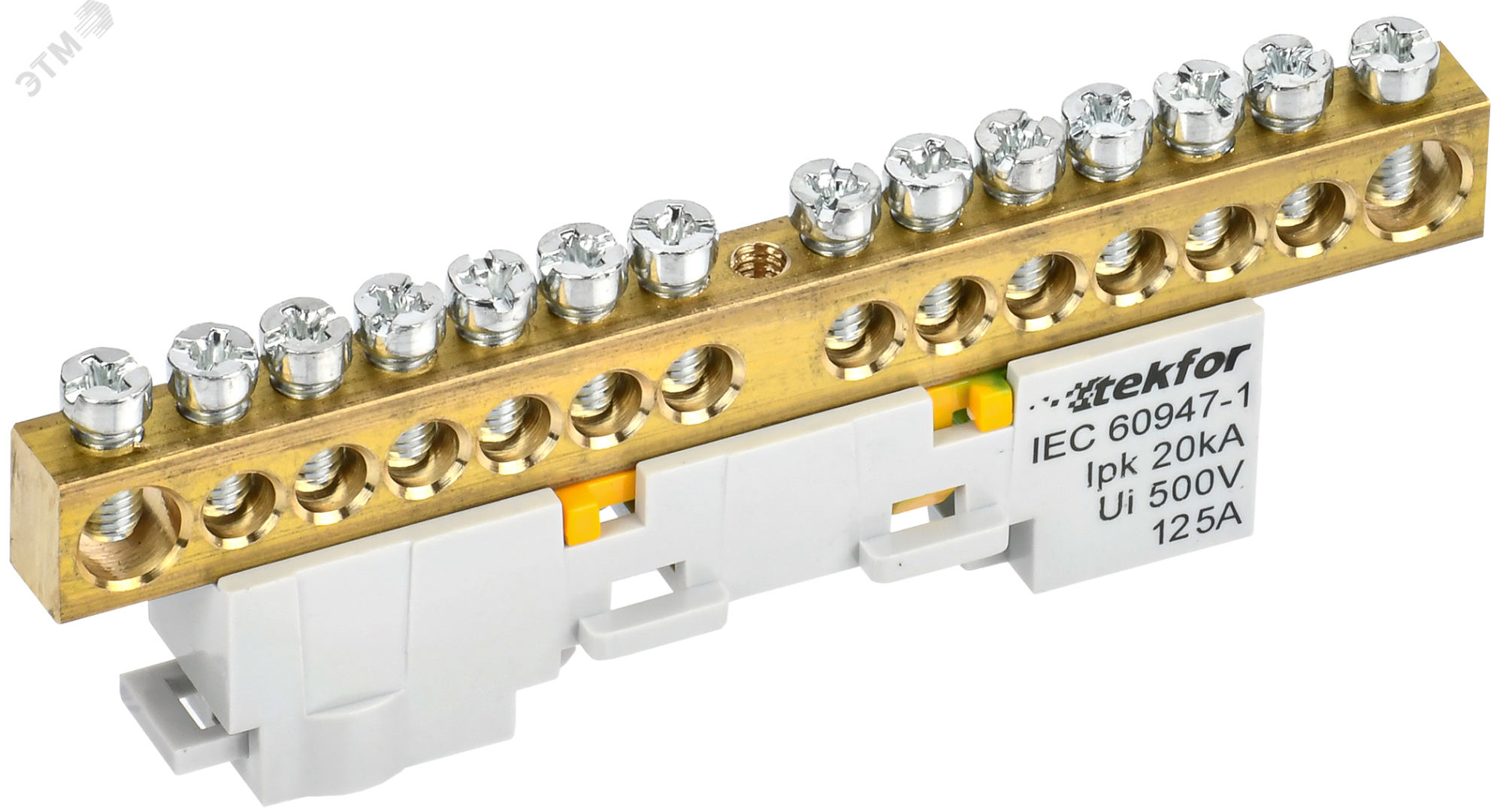 TEKFOR Шина PE земля неизолированная на универсальном держателе 8х12-14-Ж IEK TF-NN20-14-DL-K05