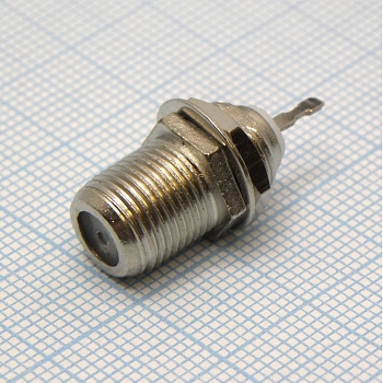 F гнездо на блок, гайка, тип2 - ВЧ разъем