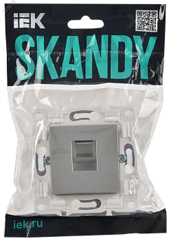 SKANDY Розетка компьютерная RJ45 кат.5E SK-K01S серебряный IEK SK-K10-1-K23