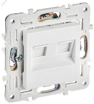 SKANDY Розетка компьютерная двойная RJ45 кат.6 SK-K04W арктический белый IEK SK-K20-2-K01