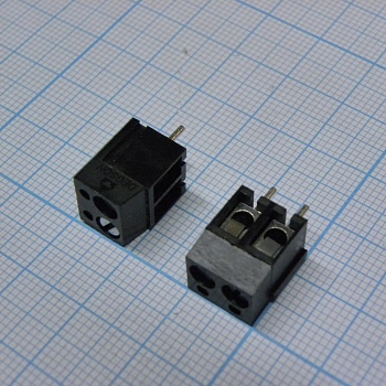 DG300-5.0-02P-13-00A(H) - Винтовой клеммный блок с защитой провода, 2 контакта. Серия DG300-5.0