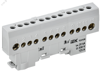 TEKFOR Шина L фаза изолированная на универсальном держателе 8х12-12-Ср IEK TF-NN20-12-KL-K03