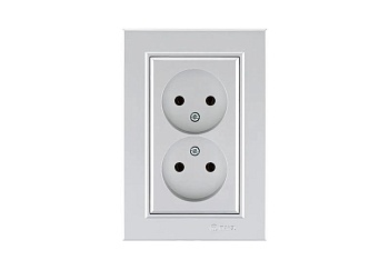 Розетка 2-м СП Karea 10А IP20 б/з сереб. 56065017