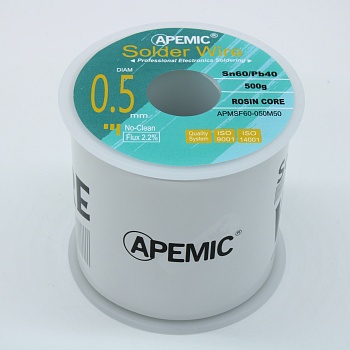 Припой Sn60Pb40 ROL0 0.5мм 500гр - Припой трубчатый оловянно-свинцовый ПОС61 0.5мм 500гр., с флюсом 2.2%