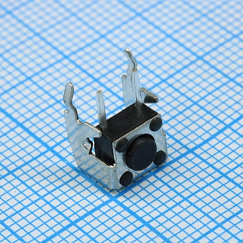 0743HIM-130G-G - Кнопка тактильная 7.3х7.1х3,15мм угловая h=0.65мм усилие нажатия130гр 0.05A 12В монтаж в отверстие