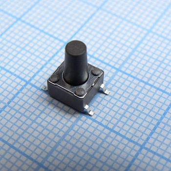 DTSM-65N-V-T/R - Кнопка тактильная 6.2Х6.2мм h=6мм 160гр 0.05А 12В 1000000циклов SMD монтаж
