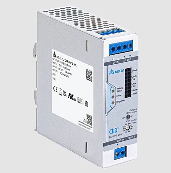 DRU-24V20AMN - UPS модуль, 24VDC / 20A, 480W; для компенсации провалов напряжения, 3,4 - 100Ah, номинальное напряжение аккумулятора: 24VDC (2 х 12 VDC), габариты (мм): 124x38x117 мм, вес 0,53 кг, монтаж: на DIN рейку