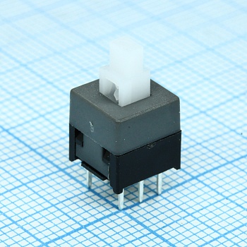 MPS-850-G - Кнопочный переключатель с фиксацией 8,5х8,5мм, 0.3А 30В / 0.5А 16В 6pin  (аналог PS850L)
