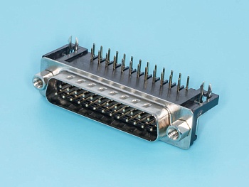 DRB-25MB - Разъем D-SUB 25 контактов, вилка угловая на плату,  9.4мм