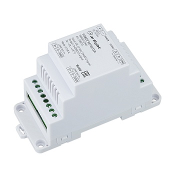 Усилитель SMART-DMX (12-36V, 2CH, DIN) 028415 - Усилитель сигнала DMX512/RDM. Вход - DMX512, выход 2CHxDMX512, напряжение питания DC 12-36V. Максимальный потребляемый ток 0.5А. Габариты 110х67х48 мм. Для использования на DIN-рейке.