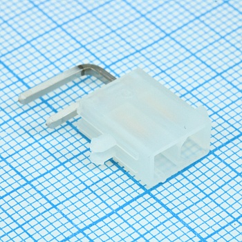 26013114 - Гнездо на плату 2 контакта вертикальное угловое монтаж в отверстие