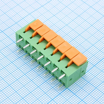 GT142V-5.08-07P-14-00 - Нажимной безвинтовой клеммный блок 7 контактов. Зажим типа торцевой контакт. Серия GT142V-5.08