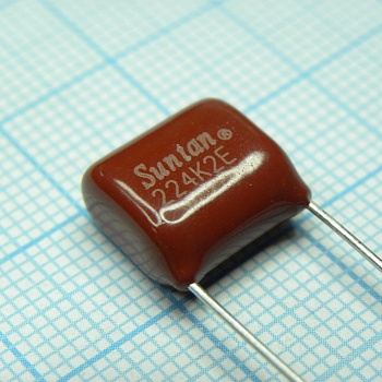 TS02002E224KSB0D0R - Конденсатор металлоплёночный полиэтилентерефталатный 0.22мкФ 250В ±10% (13х8х12мм) шаг выводов 10мм 85°С россыпь