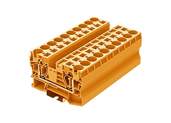 Проходная клемма TC16-2-OG - Проходная клемма, тип фиксации провода: пружинный, номинальное сечение: 16 мм кв., 57A, 1000V, ширина: 12,2 мм, цвет: оранжевый, тип монтажа: DIN 35