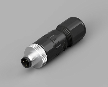 Вилочный разъем PB-M8A-03P-MM-SL7001 - Вилочный разъем на кабель, 3 полюса, M8, прямой, винтовая фиксация провода, A-Code, диаметр кабеля: 4,0-6,0 мм, сечение: 0,25-0,34 мм кв., 3А, 60V, пластик