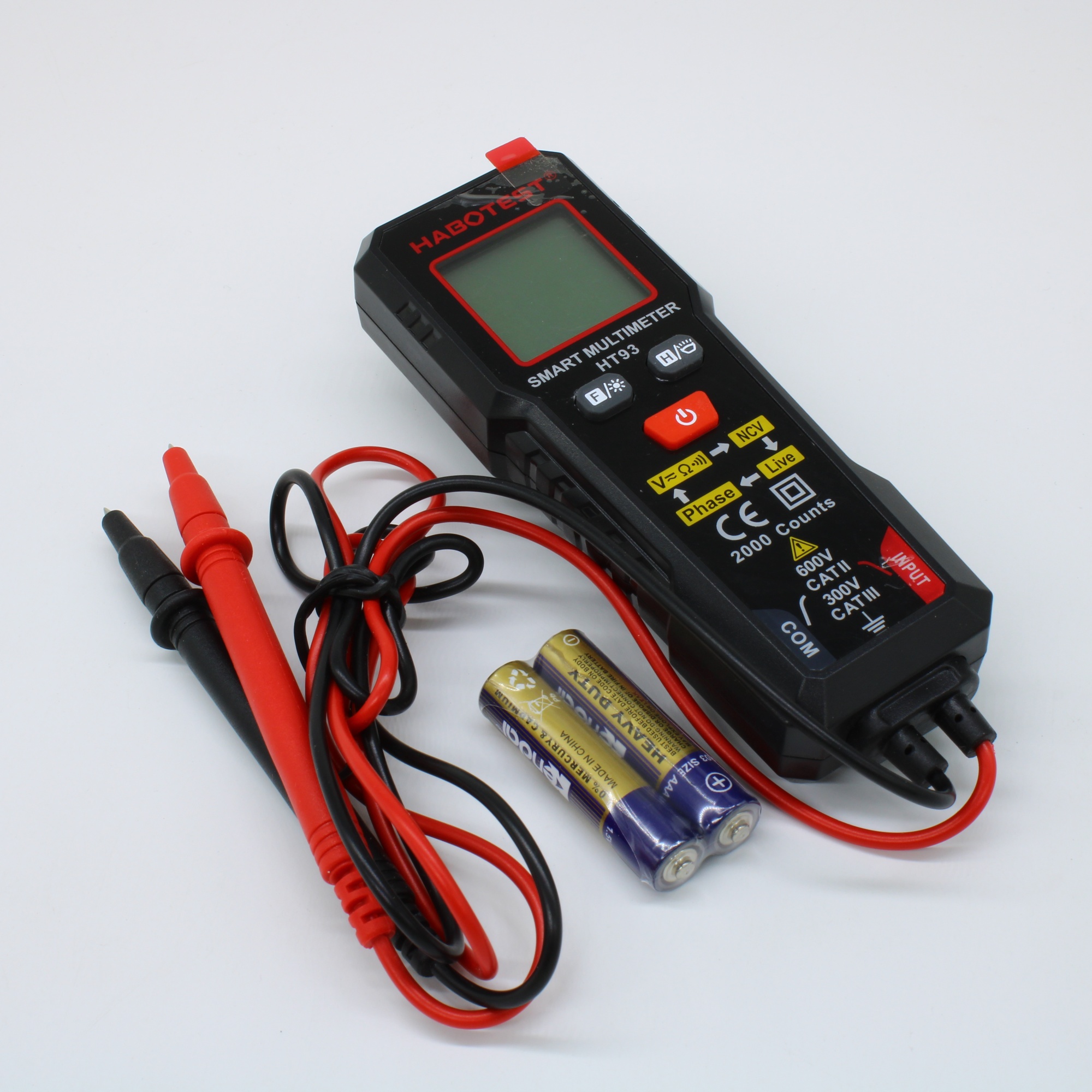 HT93 - Мультиметр детектор фаз, автомат, подсветка, фонарик, NCV, Live