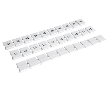 Маркировочные шильдики UZB 10-10 - Маркировочне шильдики (полоска 10 шильдиков), для клемм UJ5-10, чистая, цвет: белый